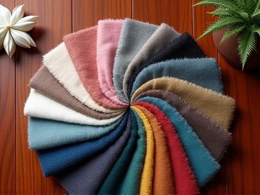 A colourful array of high-quality fabric swatches.