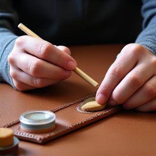 Icon representing leather repair.